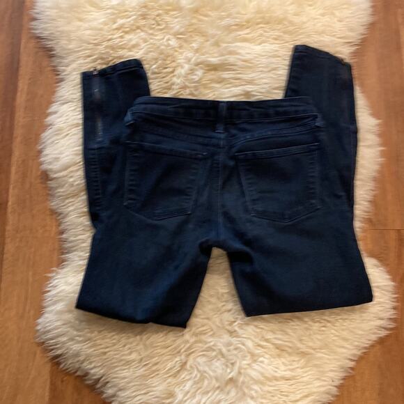 Just Black Cropped Skinny Ankle Zipper Dark Blue Denim Jeans Sz 25 Midrise - Picture 5 of 10